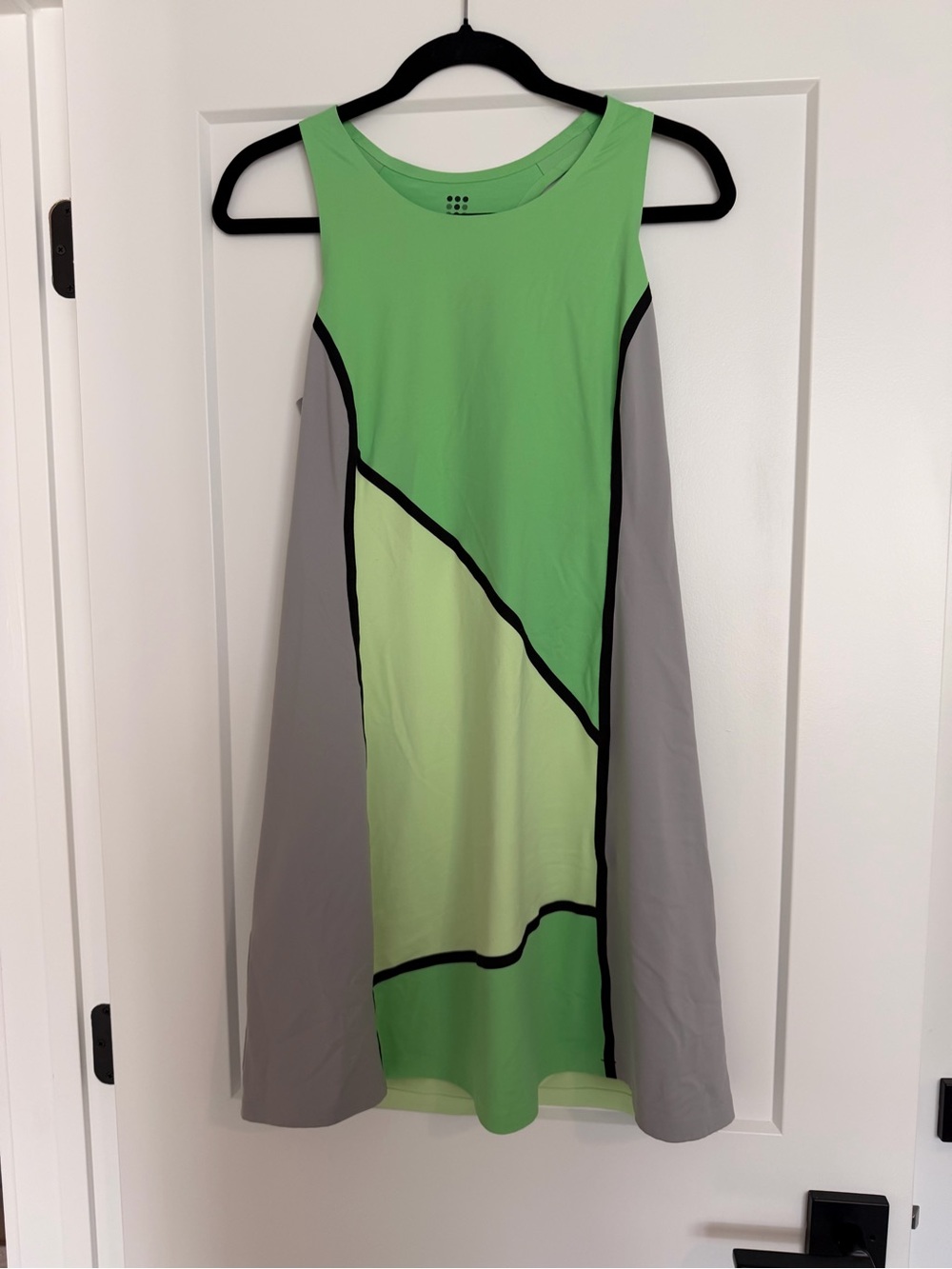 Title Nine Sleeveless Colorblock Green & Gray A-Line Dress